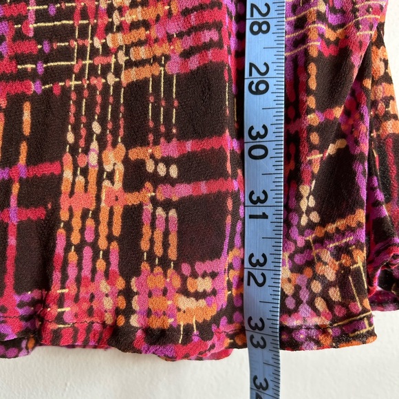 Colorful Boho lined skirt brown, pink, red, orange size 10P - Picture 4 of 7
